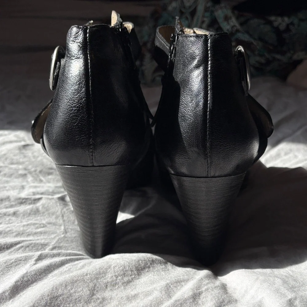 Miz Mooz Black Heeled Ankle Boots - Picture 5 of 8